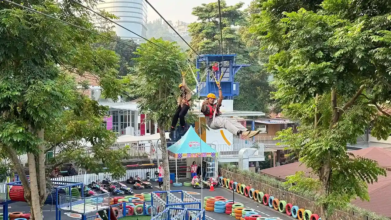 flying fox bandung wahana permainan
